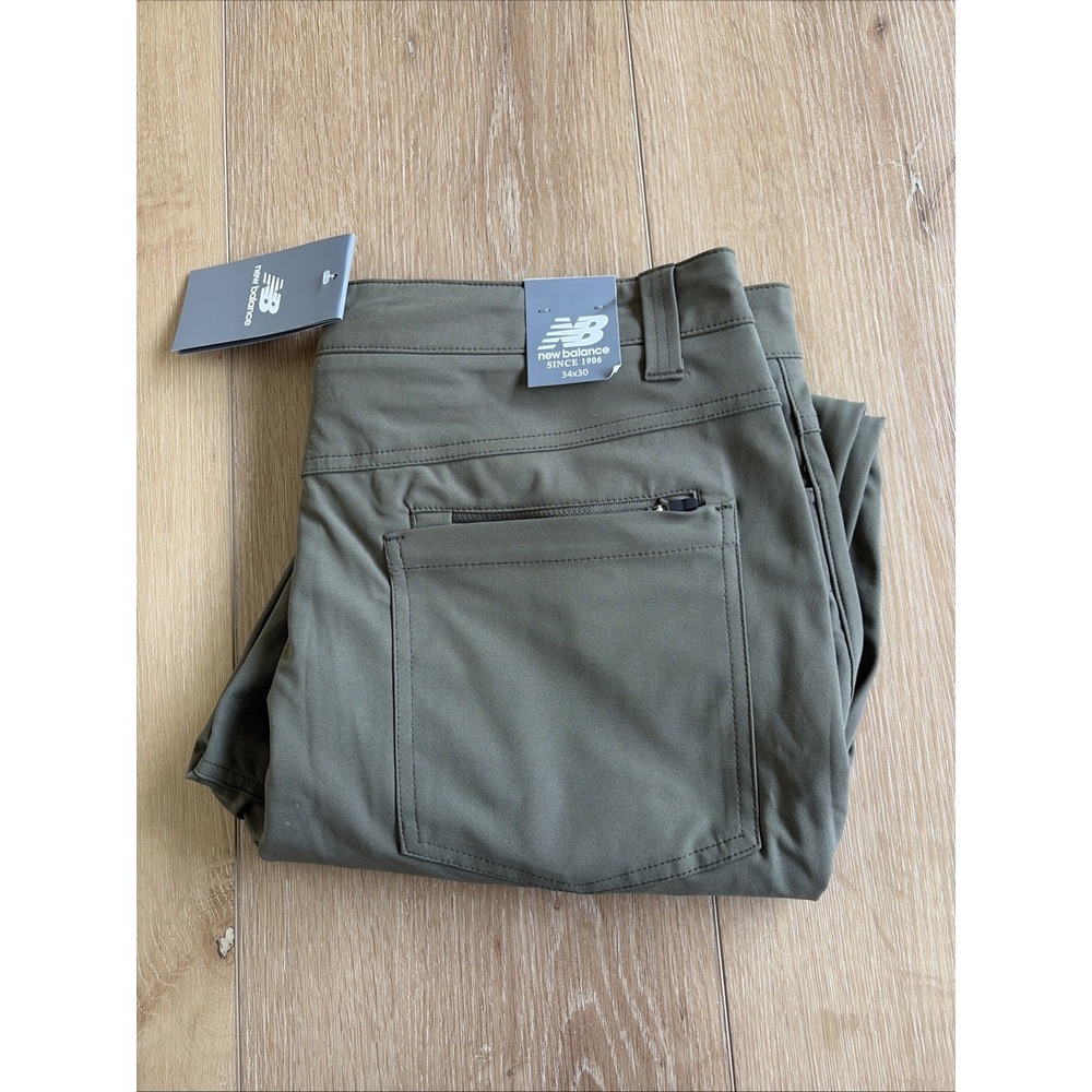 New Balance Mens Olive Green Performance Golf Hiking Pants size 34x30 NWT active